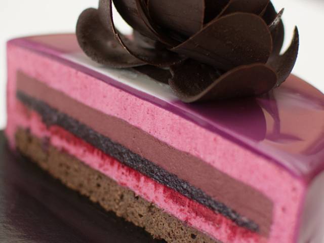 Blackcurrant & Chocolate Mousse Cake